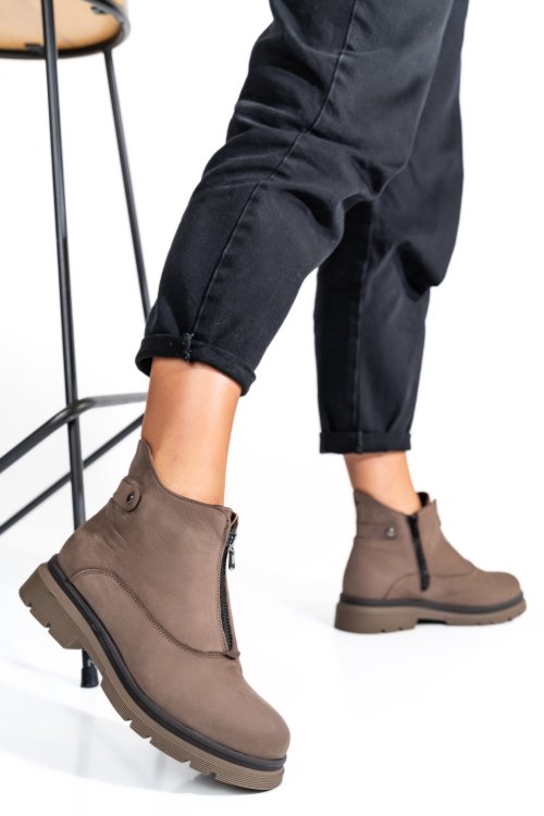 Ghete dama piele naturala bej 232-035nbk