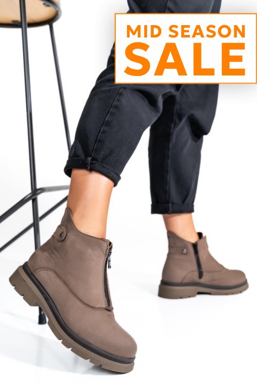Ghete dama piele naturala bej 232-035nbk