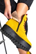 GHETE DAMA IMBLANITE PIELE NATURALA INTOARSA GALBENE 3S7700