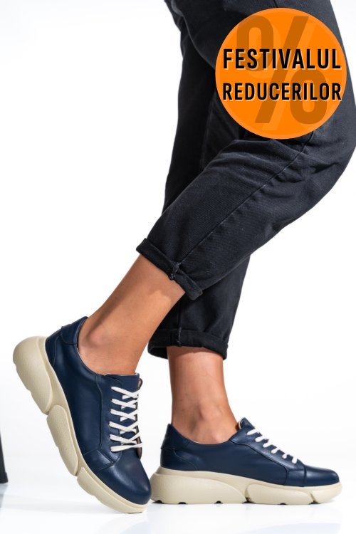 Pantofi sport bleumarin piele naturala 3s77011b