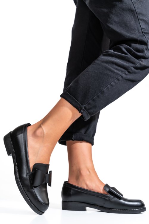 Mocasini negri piele naturala 2s77110