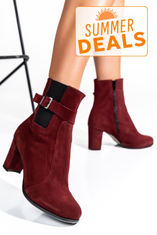 Botine dama piele naturala intoarsa visinii 7s7770