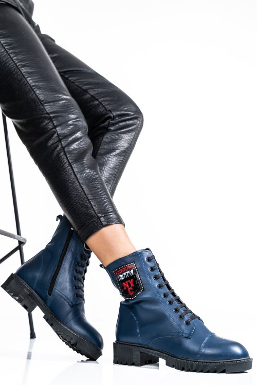 Ghete bleumarin piele naturala 0pc903