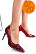 Pantofi dama guban piele naturala intoarsa negru rosu 1s77206