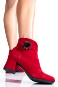 BOTINE DAMA PIELE NATURALA INTOARSA ROSII 7S7725