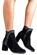 BOTINE DAMA PIELE NATURALA INTOARSA NEGRE 7S7777