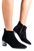 BOTINE DAMA PIELE NATURALA INTOARSA NEGRE 7S7723