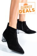 BOTINE DAMA PIELE NATURALA INTOARSA NEGRE 7S7723