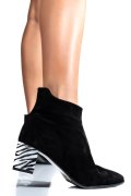 BOTINE DAMA PIELE NATURALA INTOARSA NEGRE 7S7723