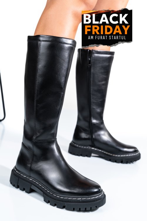 Cizme dama piele naturala negre bs77b063206