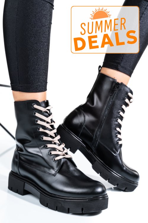 Ghete dama de iarna piele naturala negre 1s7731