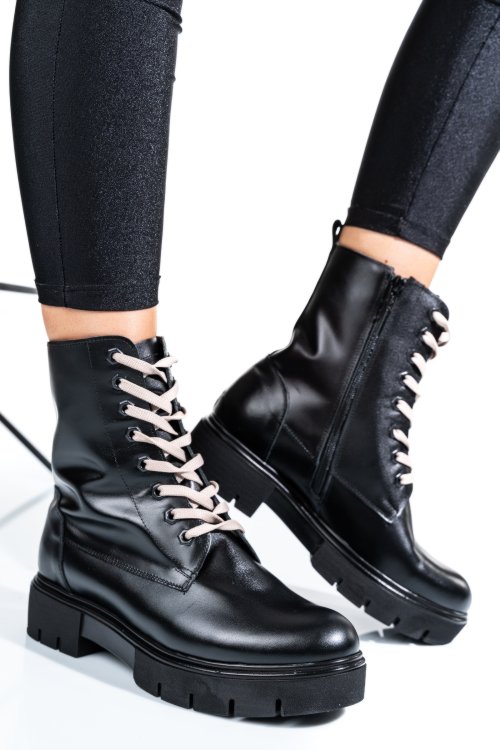 Ghete dama de iarna piele naturala negre 1s7731