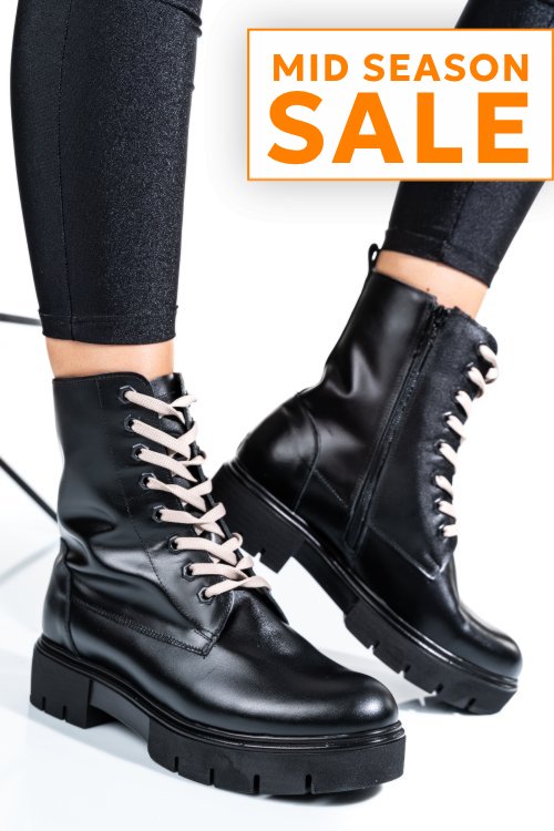 Ghete dama de iarna piele naturala negre 1s7731