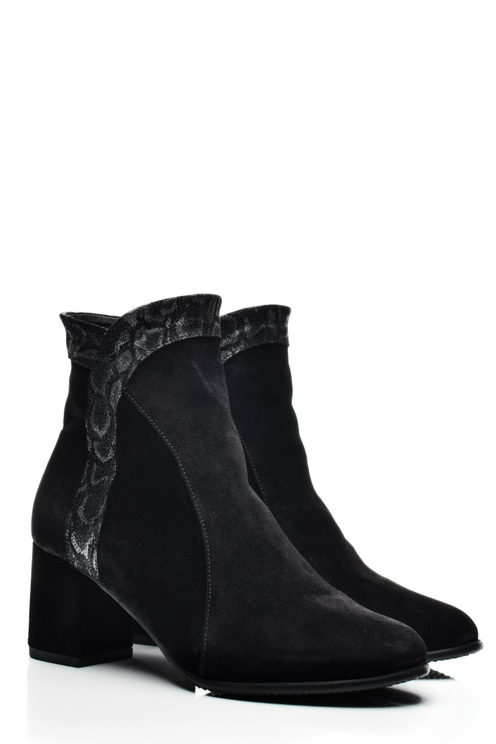 BOTINE DAMA PIELE NATURALA INTOARSA NEGRE 7S7777
