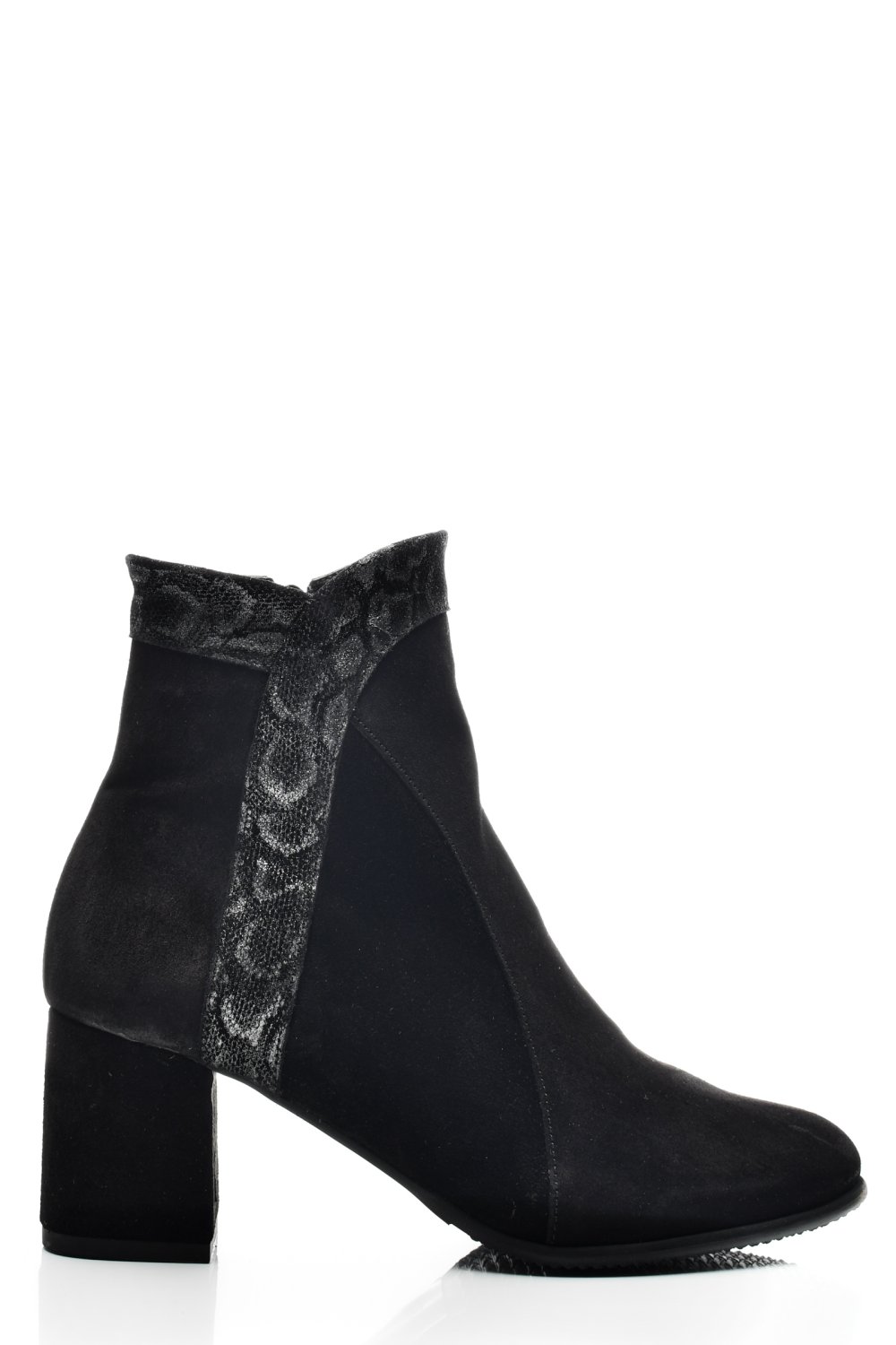 BOTINE DAMA PIELE NATURALA INTOARSA NEGRE 7S7777
