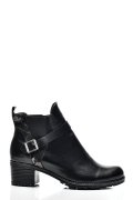 BOTINE FEMEI PIELE NATURALA NEGRU AURIU 0S7763