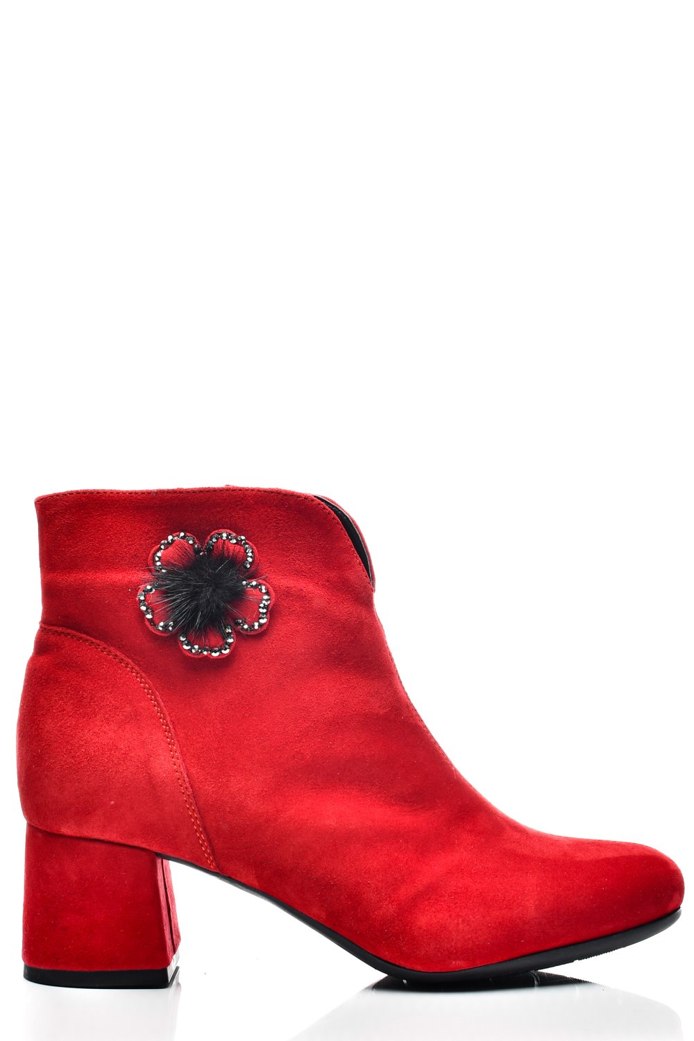 BOTINE DAMA PIELE NATURALA INTOARSA ROSII 7S7725
