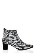 BOTINE DAMA PIELE NATURALA INTOARSA ALB NEGRU 7S7723