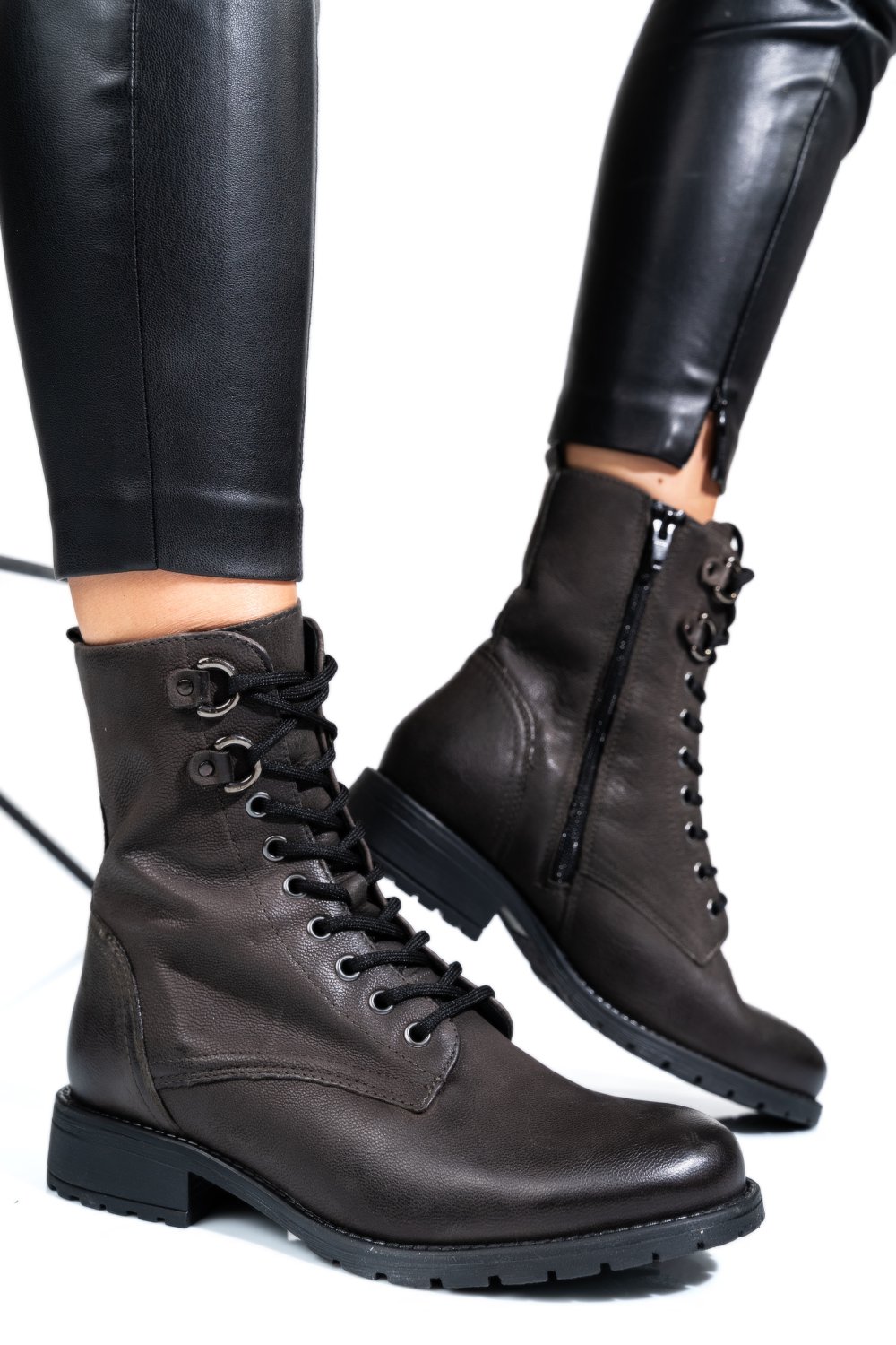 GHETE NEGRE PIELE NATURALA WS77H-144H21