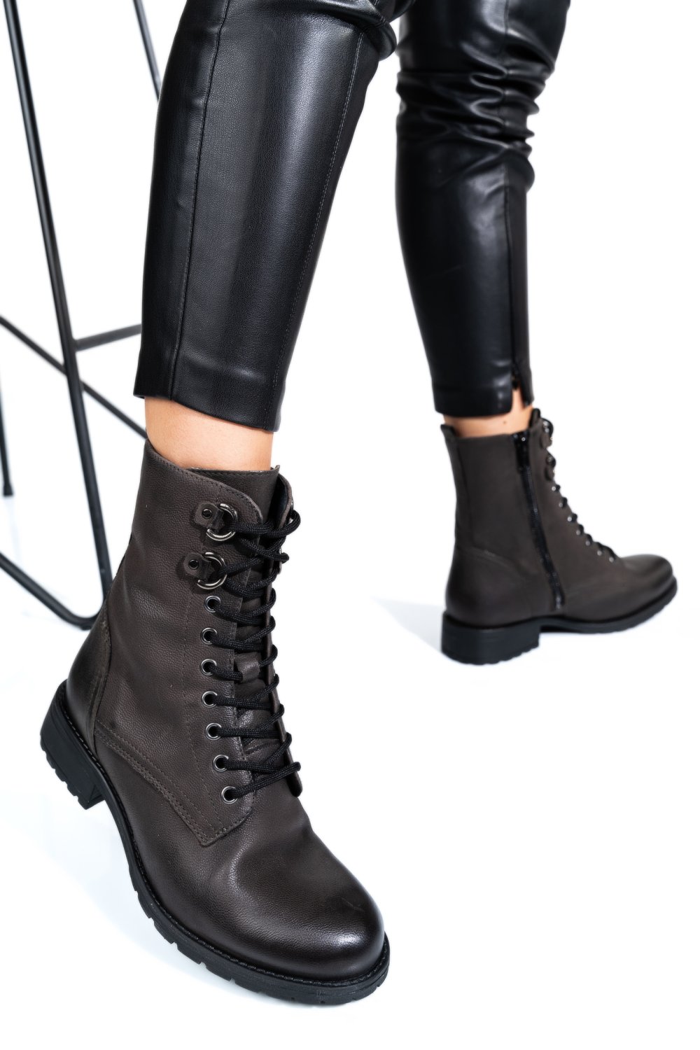 GHETE NEGRE PIELE NATURALA WS77H-144H21