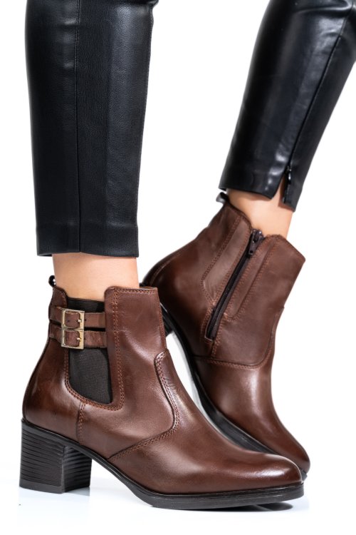 Botine dama piele naturala maro ws77h70h11