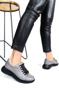 PANTOFI SPORT GRI NEGRU PIELE NATURALA 3S77011B