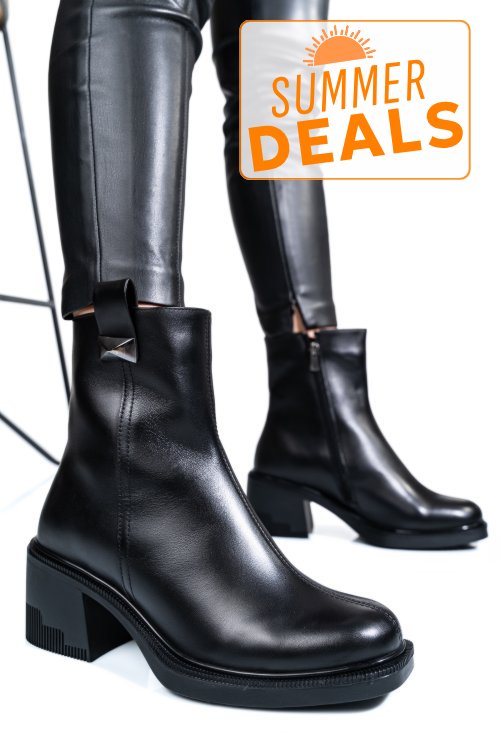 Ghete negre piele naturala 4s7727