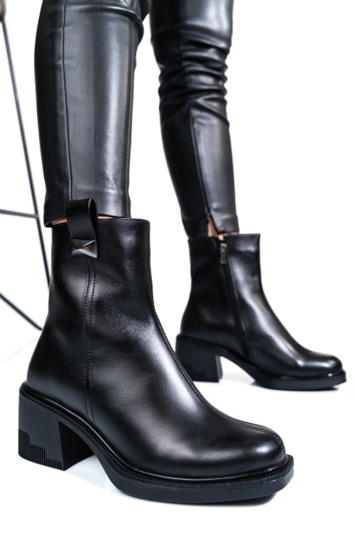 Ghete negre piele naturala 4s7727