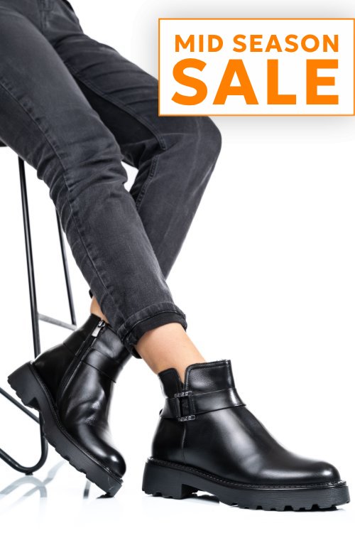 Ghete dama imblanite piele naturala negre 4s7734
