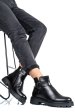 Ghete dama imblanite piele naturala negre 4s7734