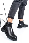 GHETE DAMA IMBLANITE PIELE NATURALA NEGRE 4S7734