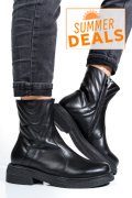 GHETE DAMA IMBLANITE PIELE NATURALA NEGRE  4S7724