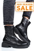GHETE DAMA IMBLANITE PIELE NATURALA NEGRE  4S7724