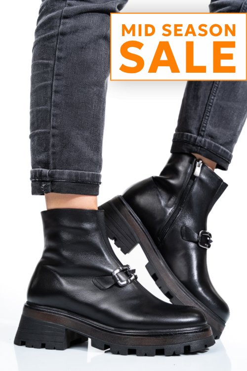 Ghete dama imblanite piele naturala negre 4s7729