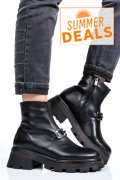 GHETE DAMA IMBLANITE PIELE NATURALA NEGRE 4S7729
