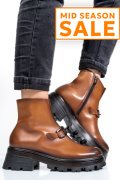 GHETE DAMA IMBLANITE PIELE NATURALA MARO 4S7729