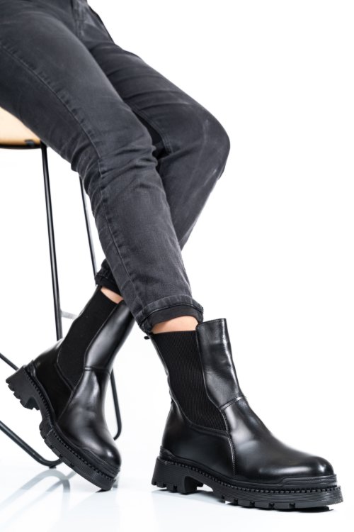Ghete piele naturala negre 4s7721