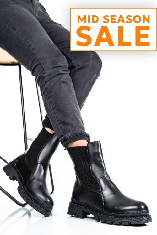 Ghete piele naturala negre 4s7721