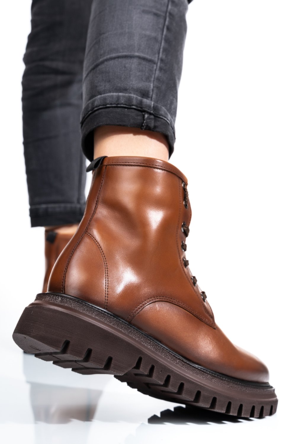 GHETE DAMA IMBLANITE PIELE NATURALA MARO 3S7774