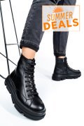 GHETE DAMA IMBLANITE PIELE NATURALA NEGRE 4S7728