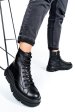 Ghete dama imblanite piele naturala negre 4s7728