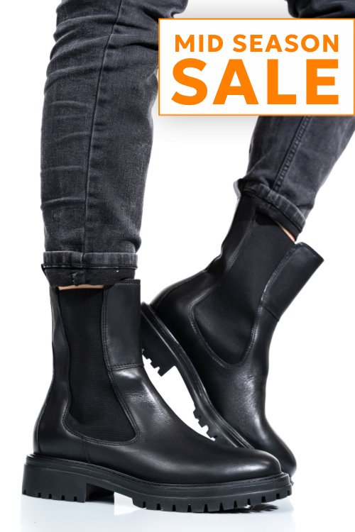 Ghete dama captusitepiele naturala negre ws77h-450h03
