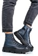 Ghete dama imblanite piele naturala albastre 4s7728