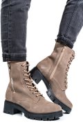 GHETE DAMA PIELE NATURALA INTOARSA TAUPE VB083201