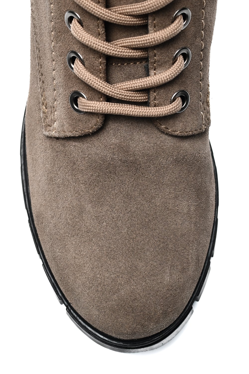 GHETE DAMA PIELE NATURALA INTOARSA TAUPE VB083201
