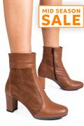 BOTINE DAMA CU TOC MIC PIELE NATURALA  MARO 7S7772