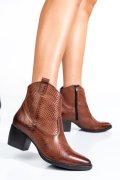 BOTINE DAMA CU TOC MIC PIELE NATURALA MARO CRO WS77H-224H25