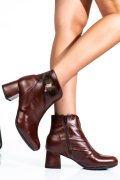 BOTINE DAMA CU TOC MIC PIELE NATURALA MARO 7S7725