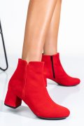 BOTINE DAMA PIELE NATURALA INTOARSA ROSII 7S7721