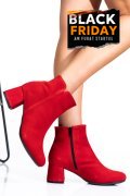 BOTINE DAMA PIELE NATURALA INTOARSA ROSII 7S7721